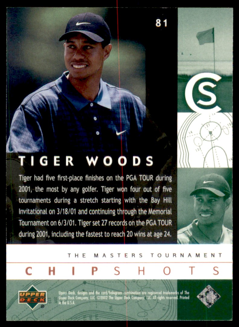 2002 Upper Deck Chipshots Tiger Woods #81 card back image