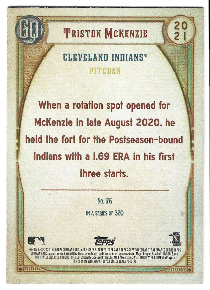 2021 Topps Gypsy Queen Triston McKenzie card back image