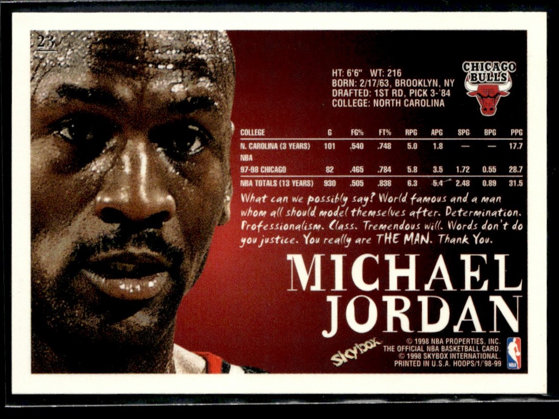 NBA Hoops deals 97-98 Michael Jordan