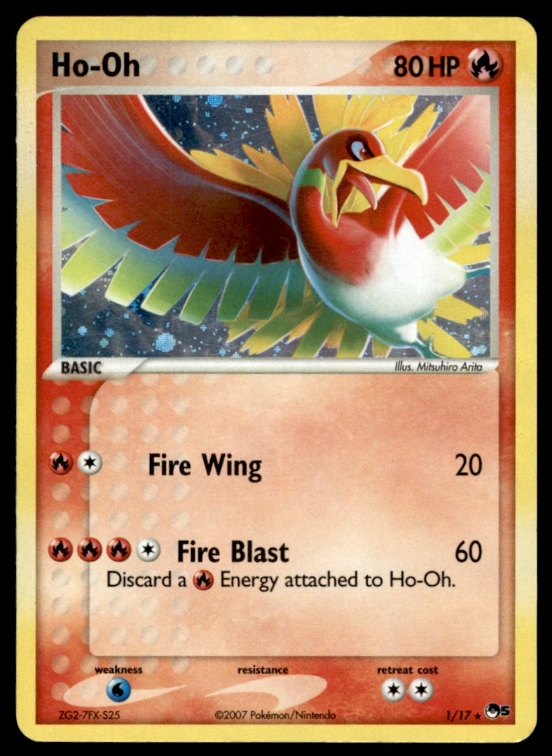 2007 Pokemon EX, POP - POP Series 5 Ho-Oh #1 Holo Light Play