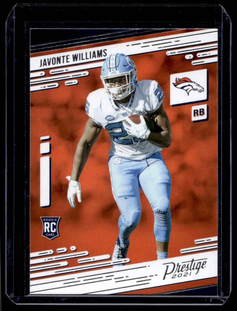 2021 21 good Javonte Williams Panini Obsidian Laundry Tag #’D/10 Auto RC Broncos RPA