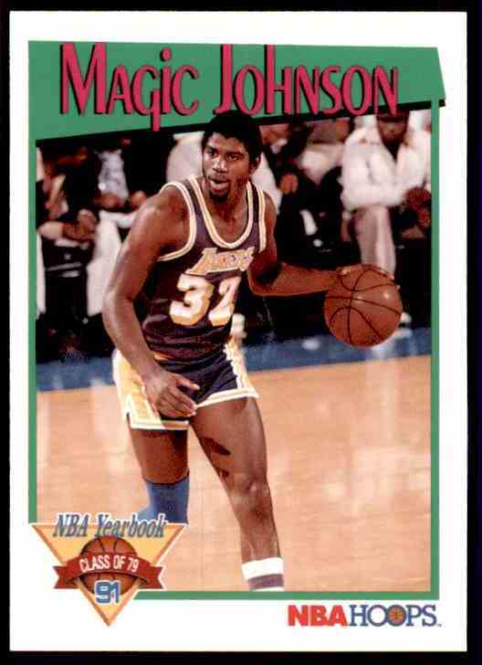 1991-92 Hoops Magic Johnson Yb #321 card front image