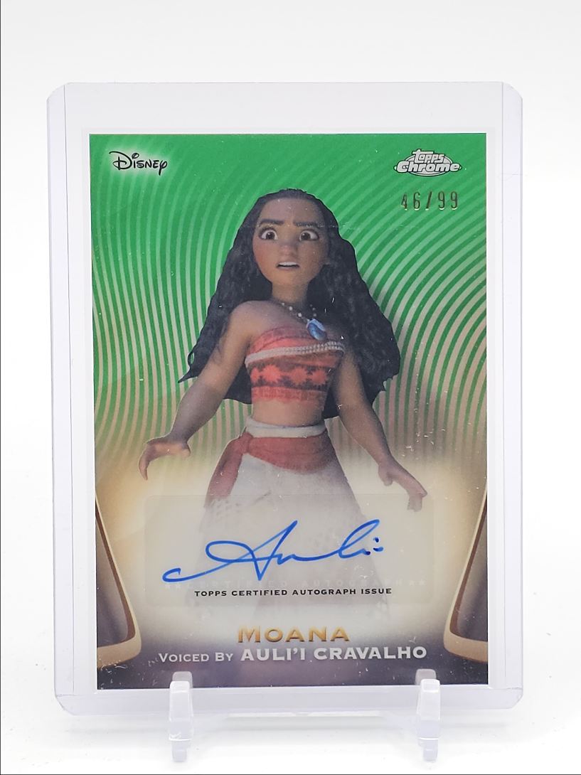 MOANA VOICED: AULI'I CRAVALHO 2025 TOPPS CHROME DISNEY GREEN AUTO