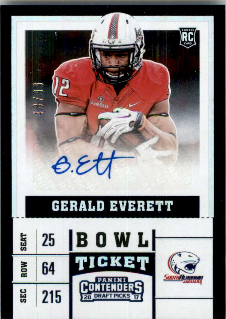 2017 Panini Contenders Draft Picks Bowl Ticket Gerald Everett Au #170 card front image