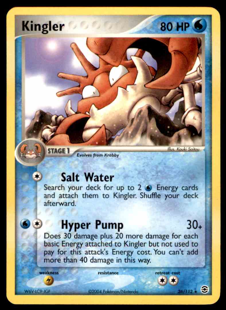 2004 Pokemon Card Ex Firered Amp Leafgreen Kingler 26112