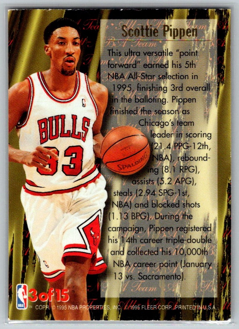 1995-96 ULTRA ALL-NBA SCOTTIE PIPPEN CHICAGO BULLS #3 | eBay