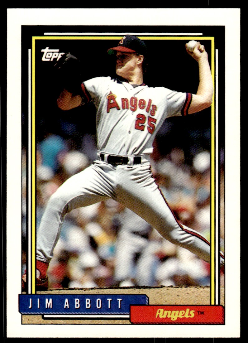 topps Baseball CARDS 1993年　未開封 1992 Topps Jim Abbott Baseball Card A California Angels #530