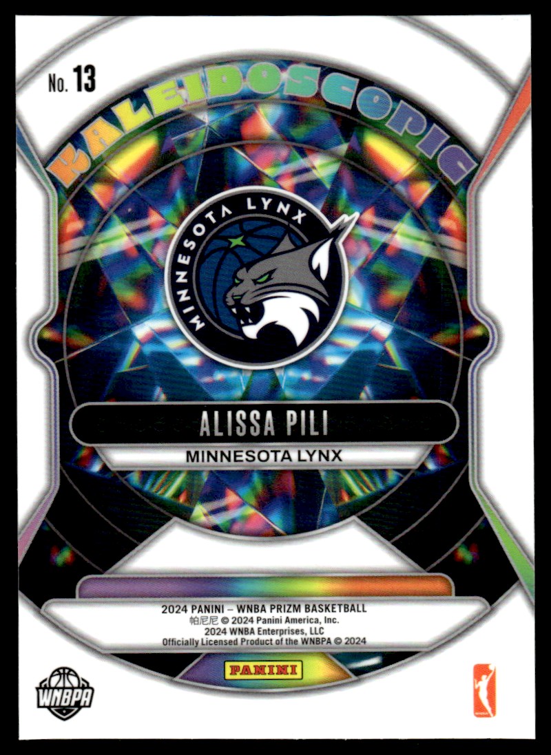 2024-25 Panini Prizm WNBA Kaleidoscopic Alissa Pili #13 card back image