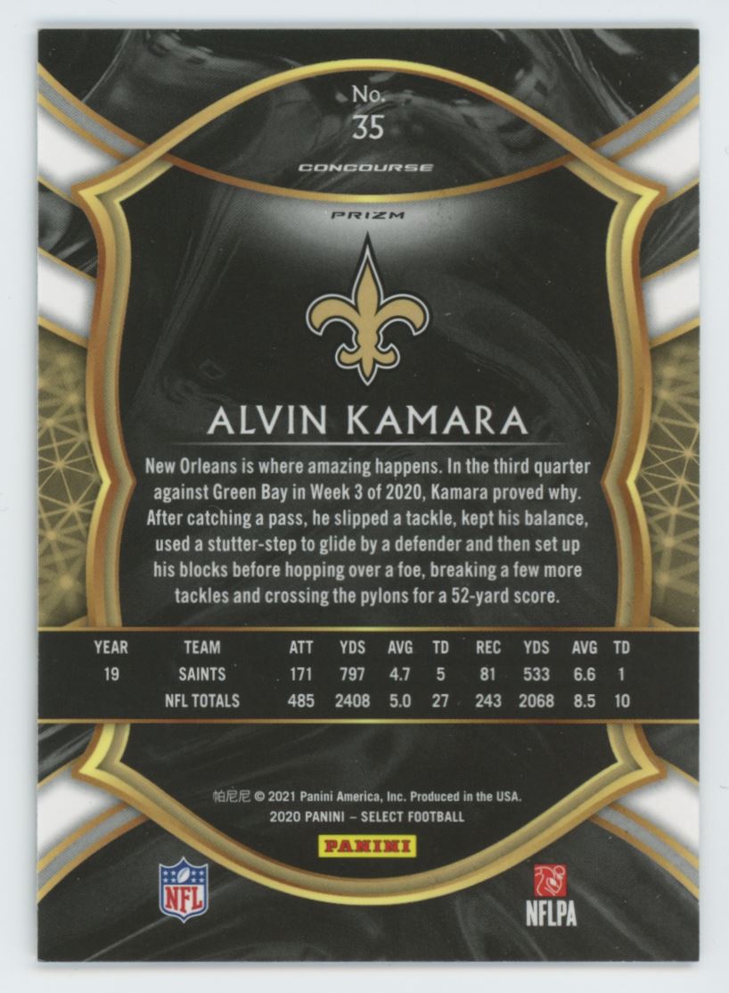 2020 Panini Select Alvin Kamara #35 on Kronozio