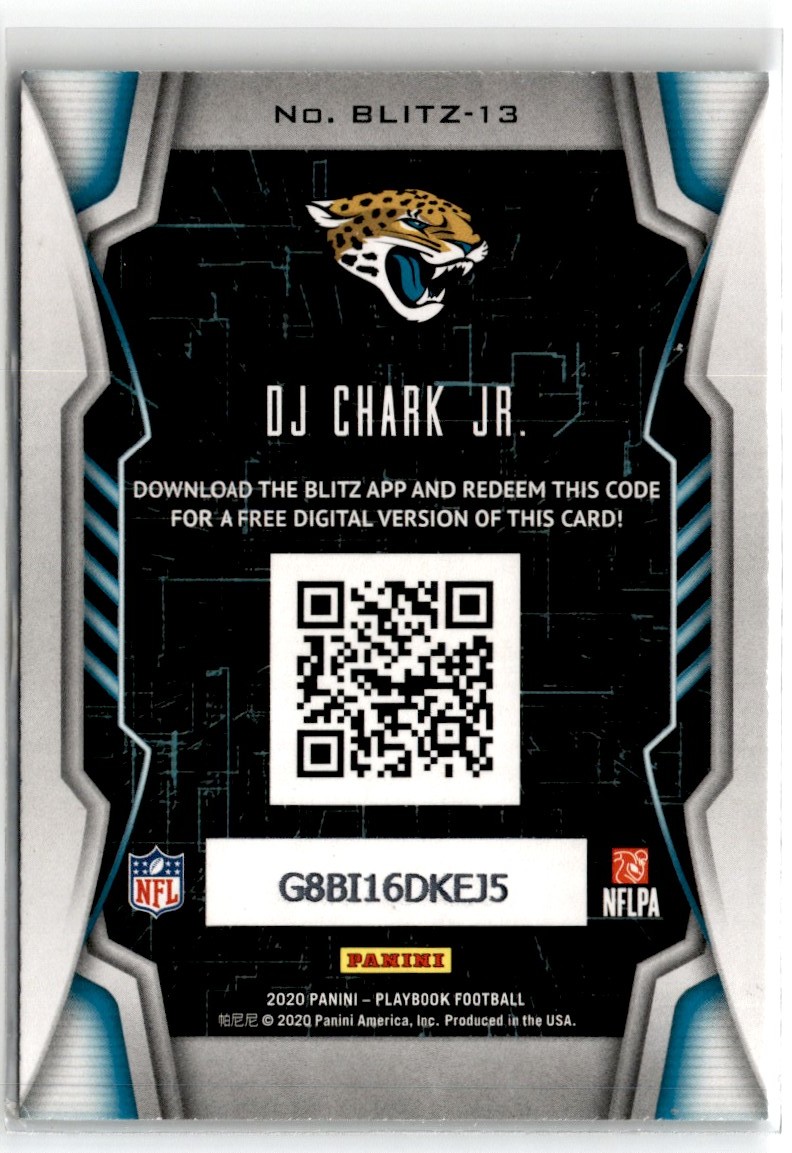 2020 Panini Playbook Blitz DJ Chark Jr. #BLITZ-13 card back image