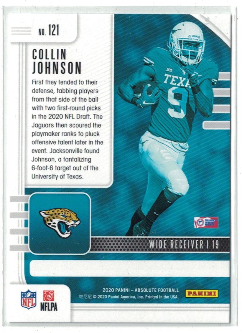 2020 Panini Absolute Collin Johnson RC #54/75 Jacksonville Jaguars