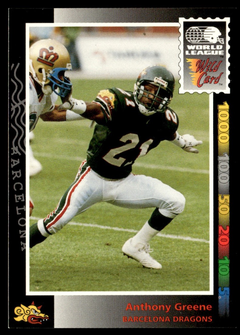 1992 Wild Card WLAF Anthony Greene Barcelona Dragons #132 | eBay