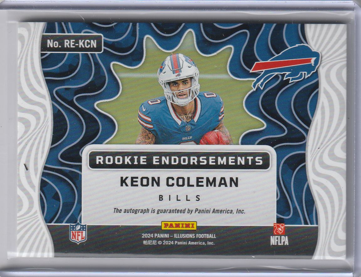 2024 Panini Illusions Rookie Endorsements Red Keon Coleman card back image