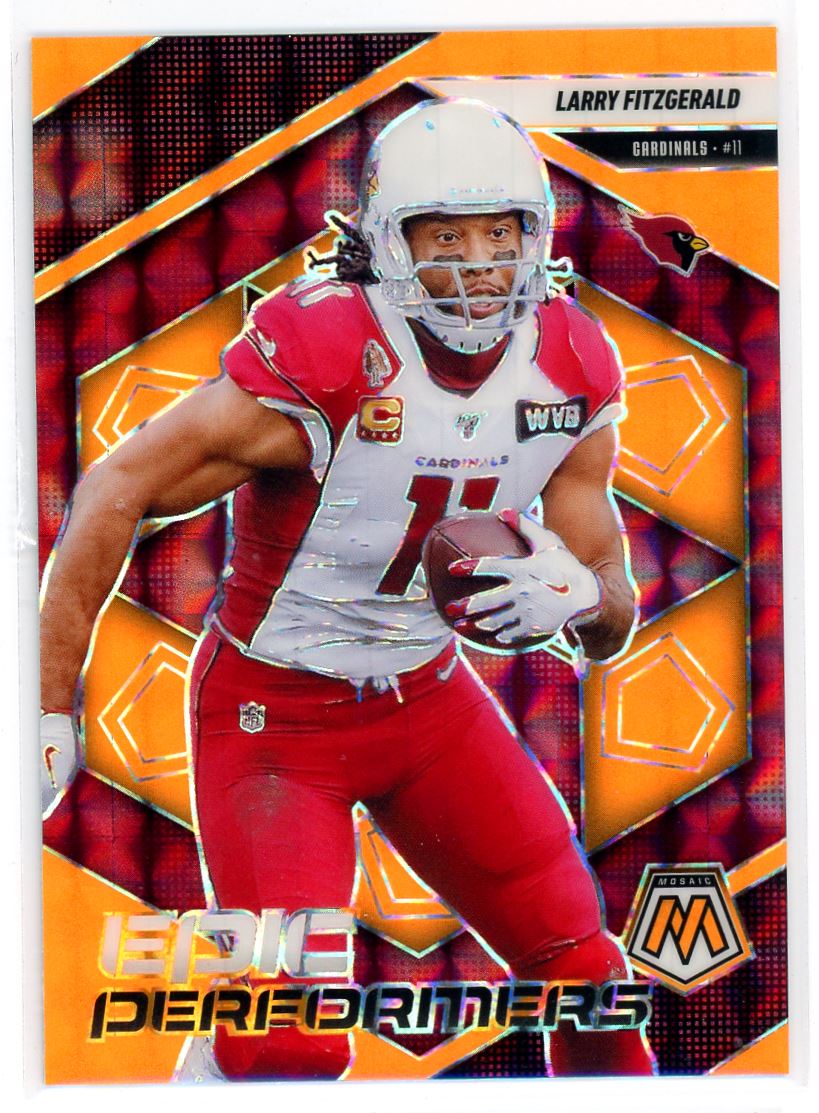 2025 Mosaic Epic Performers Orange Fluorescent Larry Fitzgerald