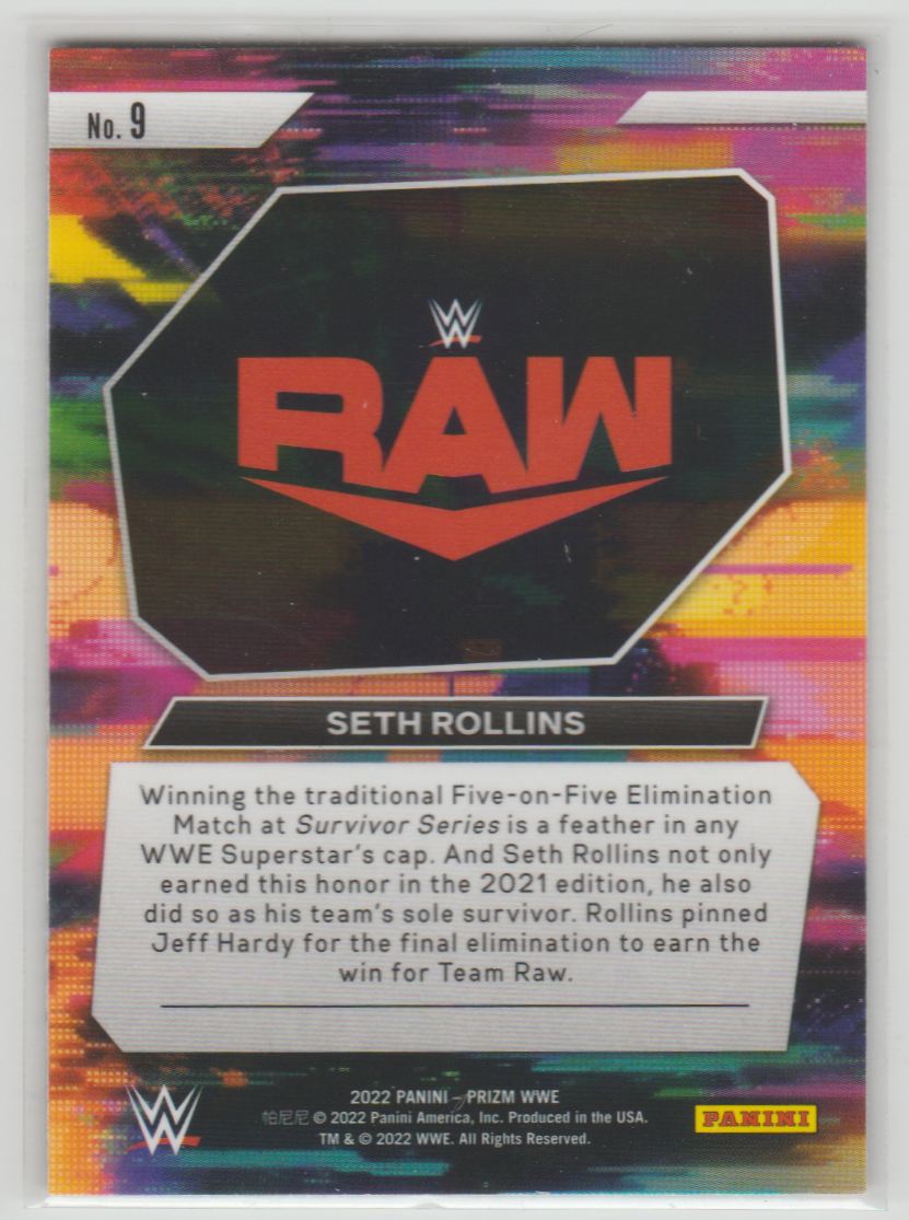 2022 Panini Prizm WWE Next Level Seth Rollins #9 card back image