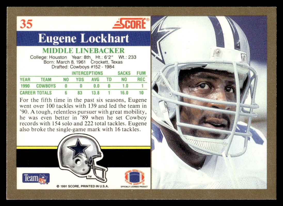 1991 Score ! Eugene Lockhart #35 card back image