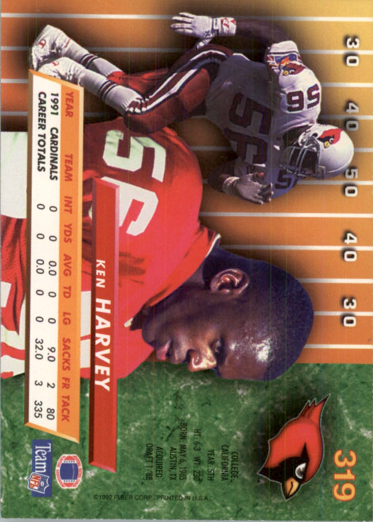 1992 Ultra NFL Ken Harvey #319 | eBay