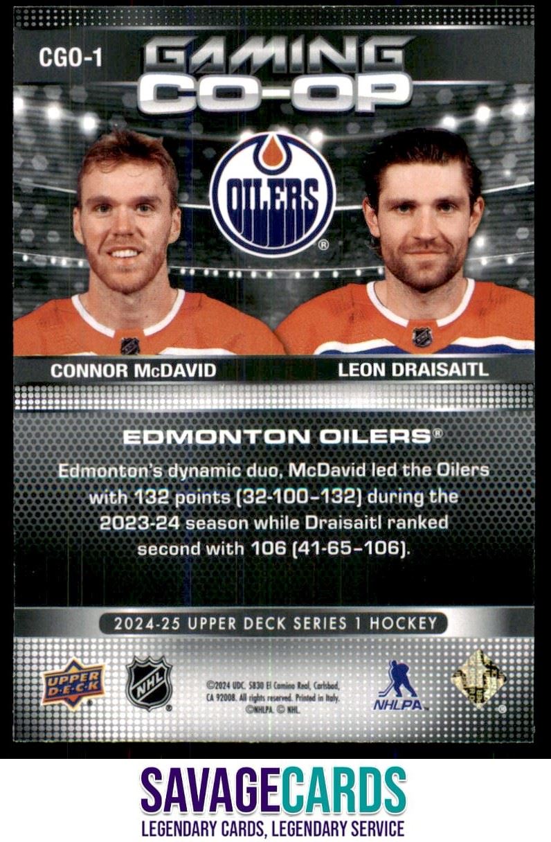 2024-25 Upper Deck Gaming Co-Op Connor McDavid / Leon Draisaitl