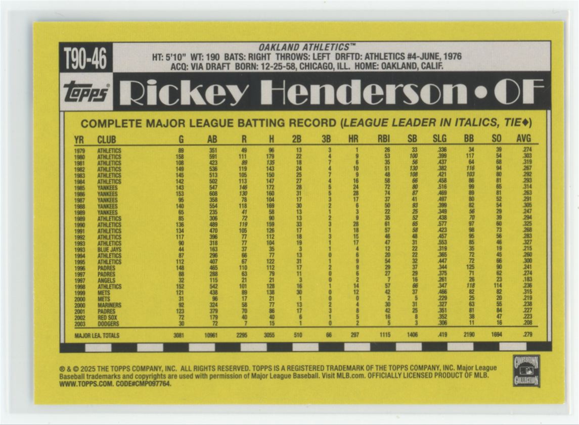 角名輝太郎 トレーディングカード MBレア 2026 Topps Rickey Henderson Oakland Athletics 8 Bit Ballers #8B-17
