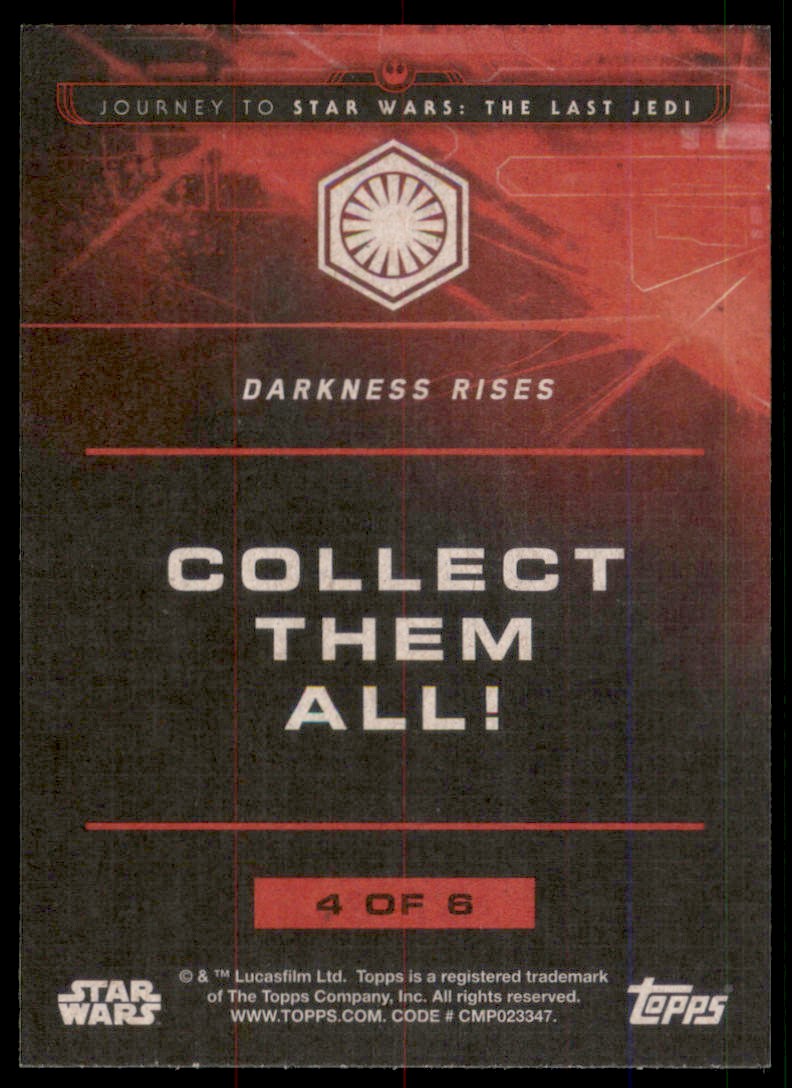 2017 Star Wars Journey to The Last Jedi Darkness Rises The First Order #4 card back image