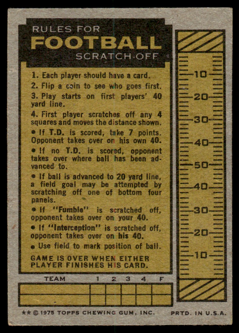 1975 Topps Scratch-Off Game card back image