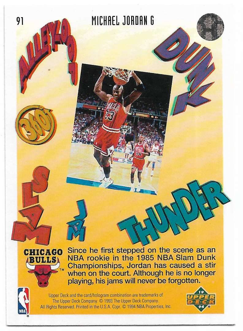 1993-94 Upper Deck Pro View Michael Jordan #91 card back image