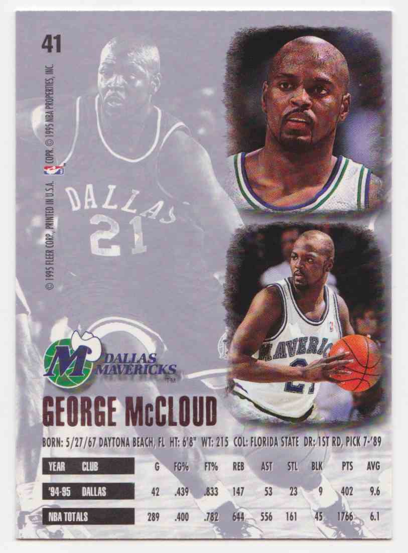 1995-96 Fleer Ultra Base George McCloud #41 on Kronozio