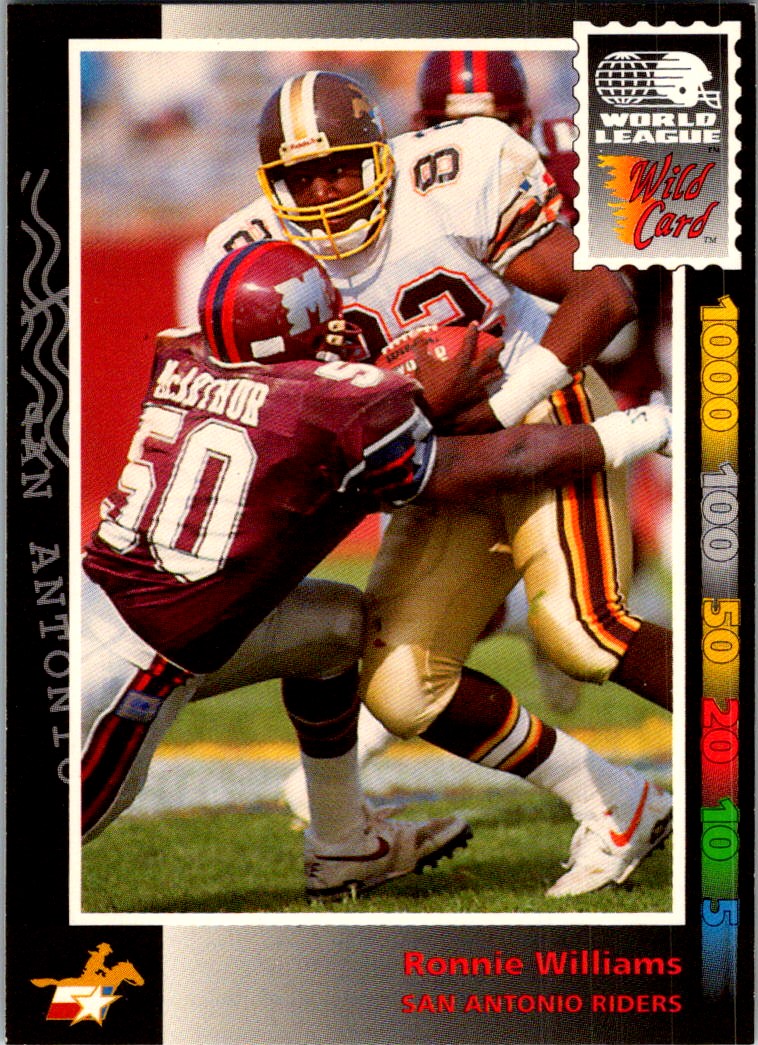 1992 WILD CARD WLAF RONNIE WILLIAMS SAN ANTONIO RIDERS #29 | eBay