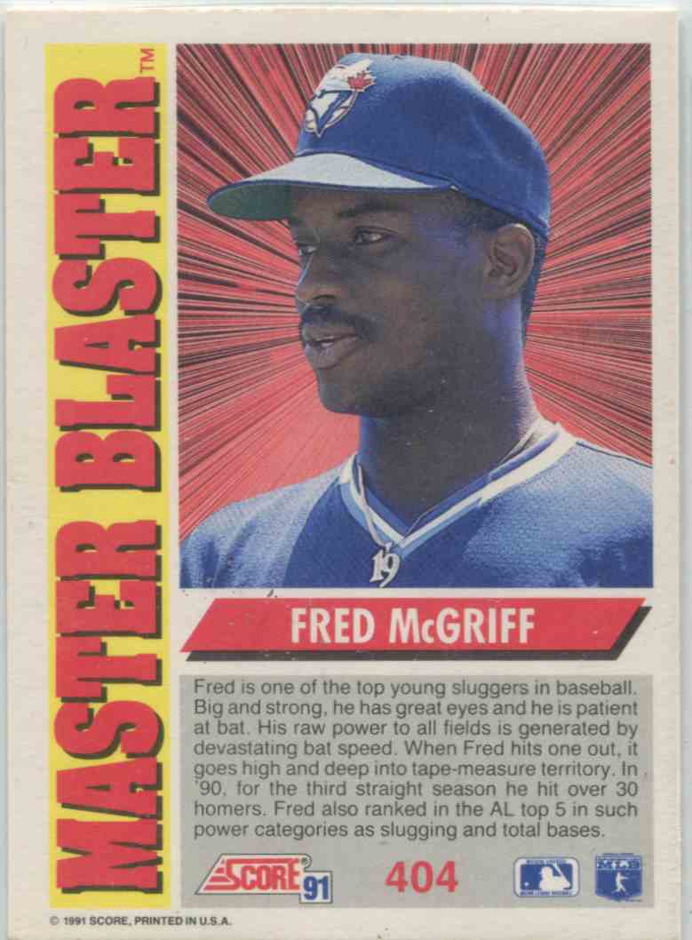 1991 Score Fred McGriff 404 on Kronozio