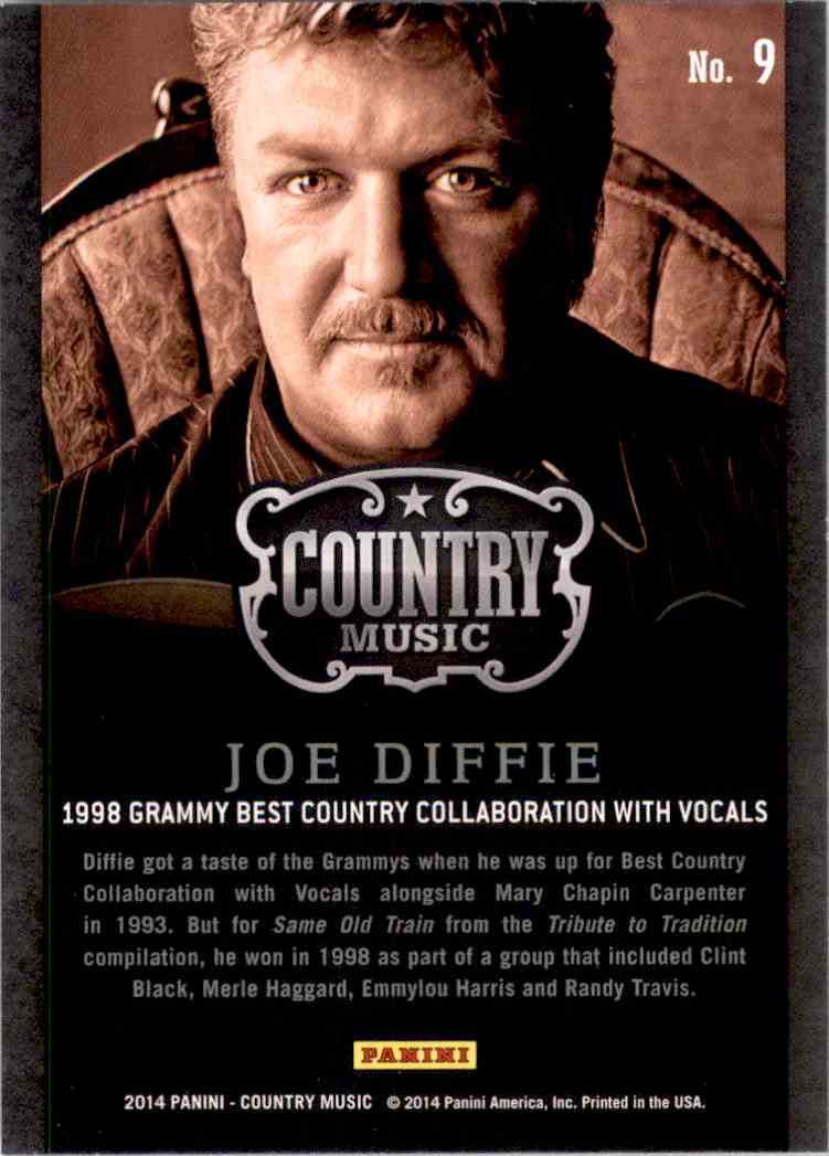 2015 Country Music Award Winners Green Joe Diffie #9 card back image