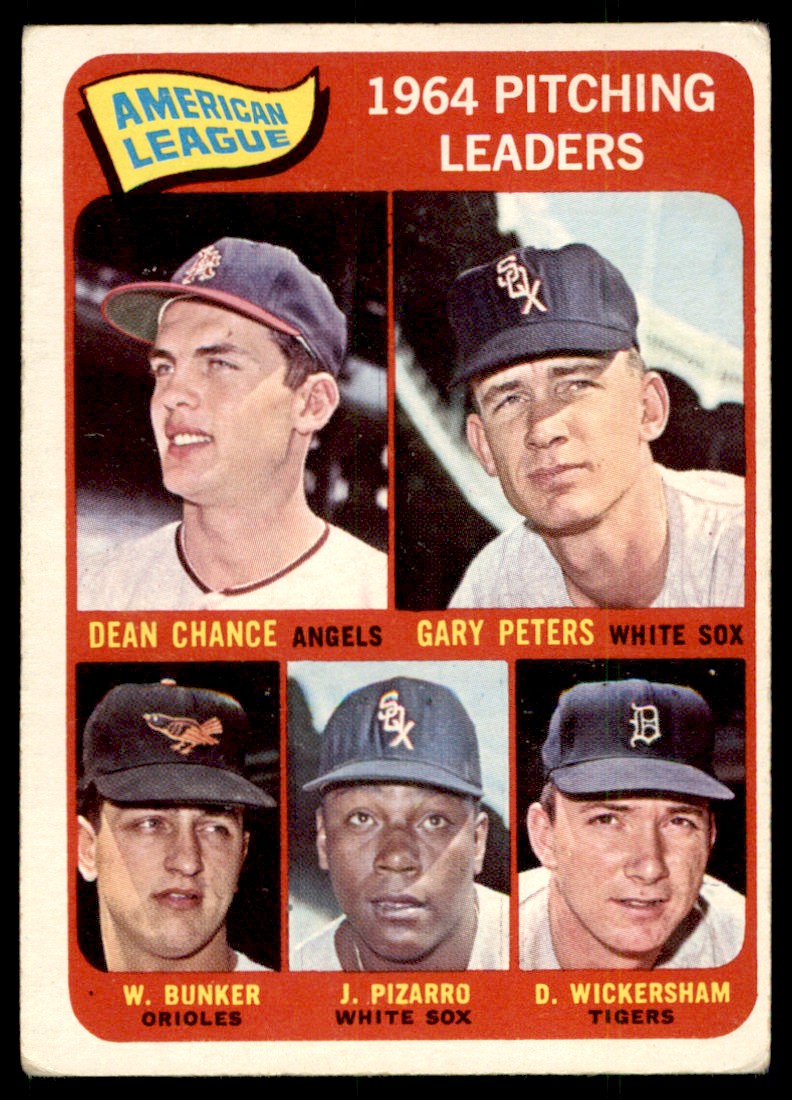 1965 Topps Dean Chance/Gary Peters/Wally Bunker/Juan Pizarro/Dave ...