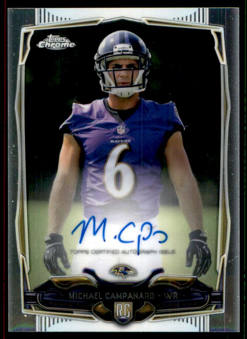 2014 Topps Chrome Rookie Autographs Michael Campanaro #223 card front image