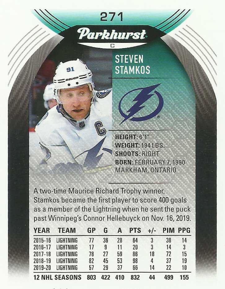 2020-21 Parkhurst Steven Stamkos #271 on Kronozio