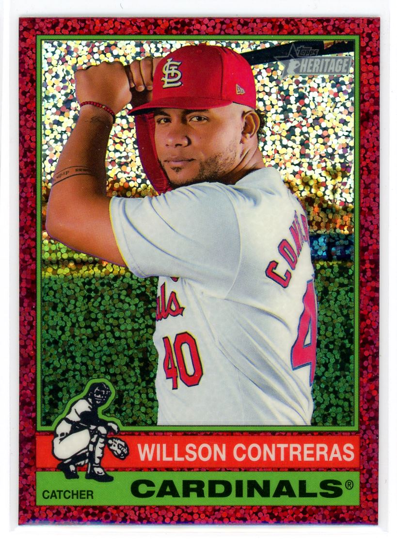 2025 Topps Heritage Chrome Burgundy Sparkle Refractor