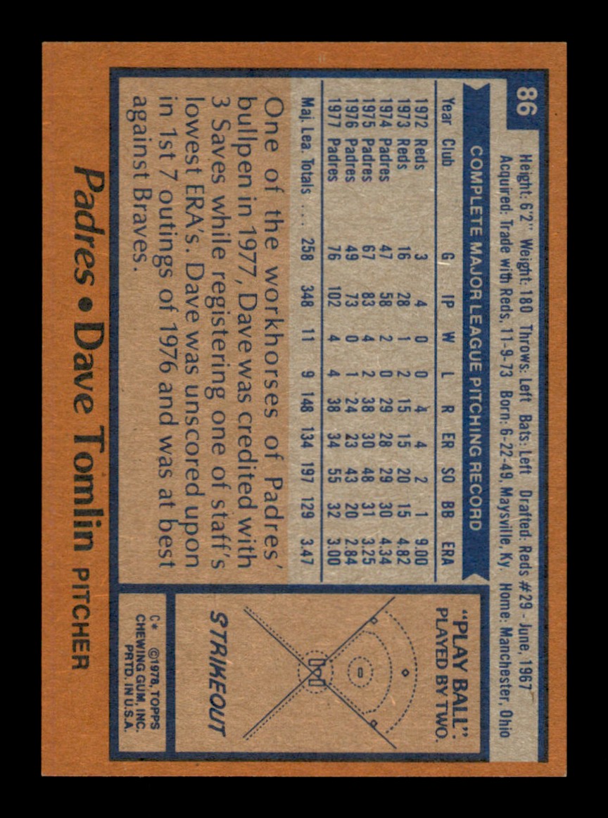 Topps Baseball #1-250 1978 - TÚ ELIGES - Completa tu conjunto - Imagen 172 de 499