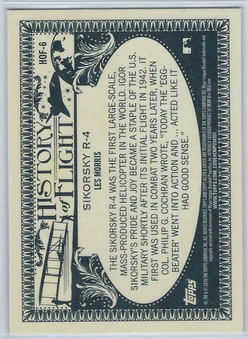 2019 Allen & Ginter Hof Sikorsky R-4 #6 card back image
