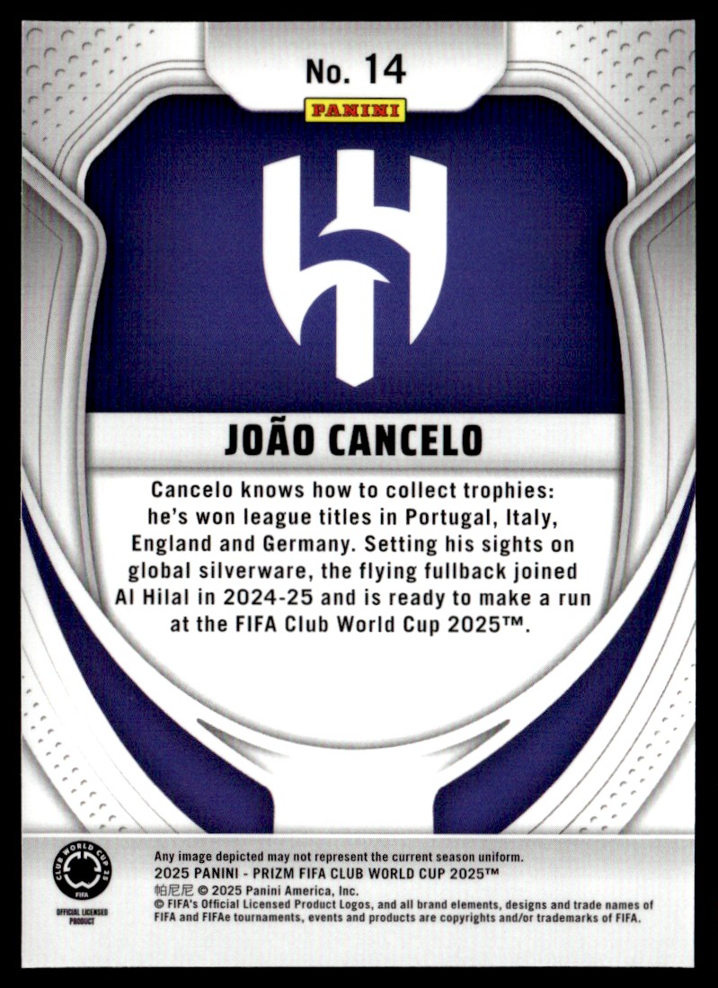 JOAO CANCELO 2025 PANINI PRIZM FIFA CLUB WORLD CUP AL-HILAL SFC