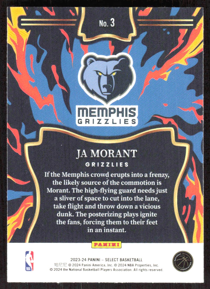 2023-24 8072D Panini Select En Fuego Ja Morant #3 on Kronozio
