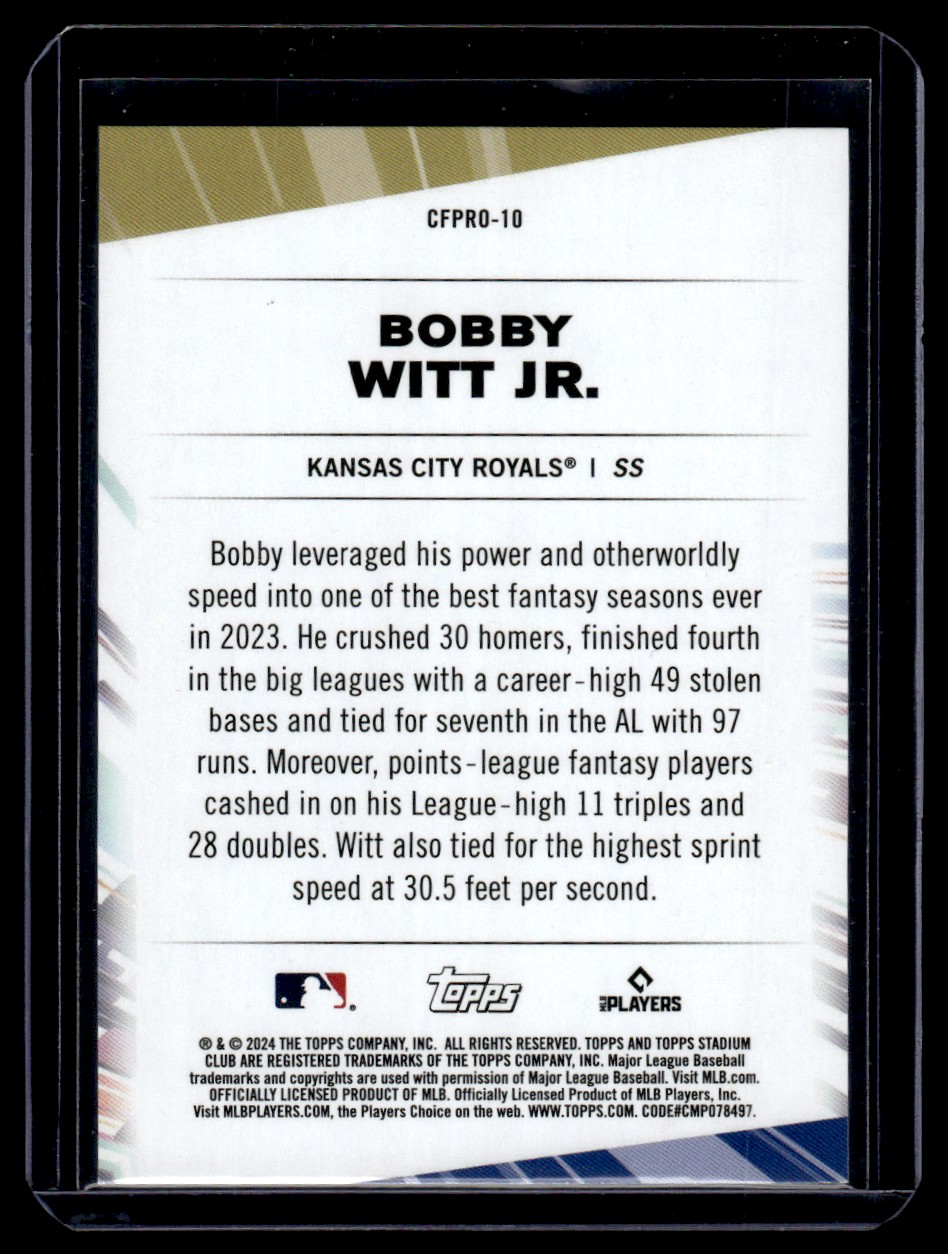 2024 Stadium Club Chief Fantasy Professionals Bobby Witt Jr