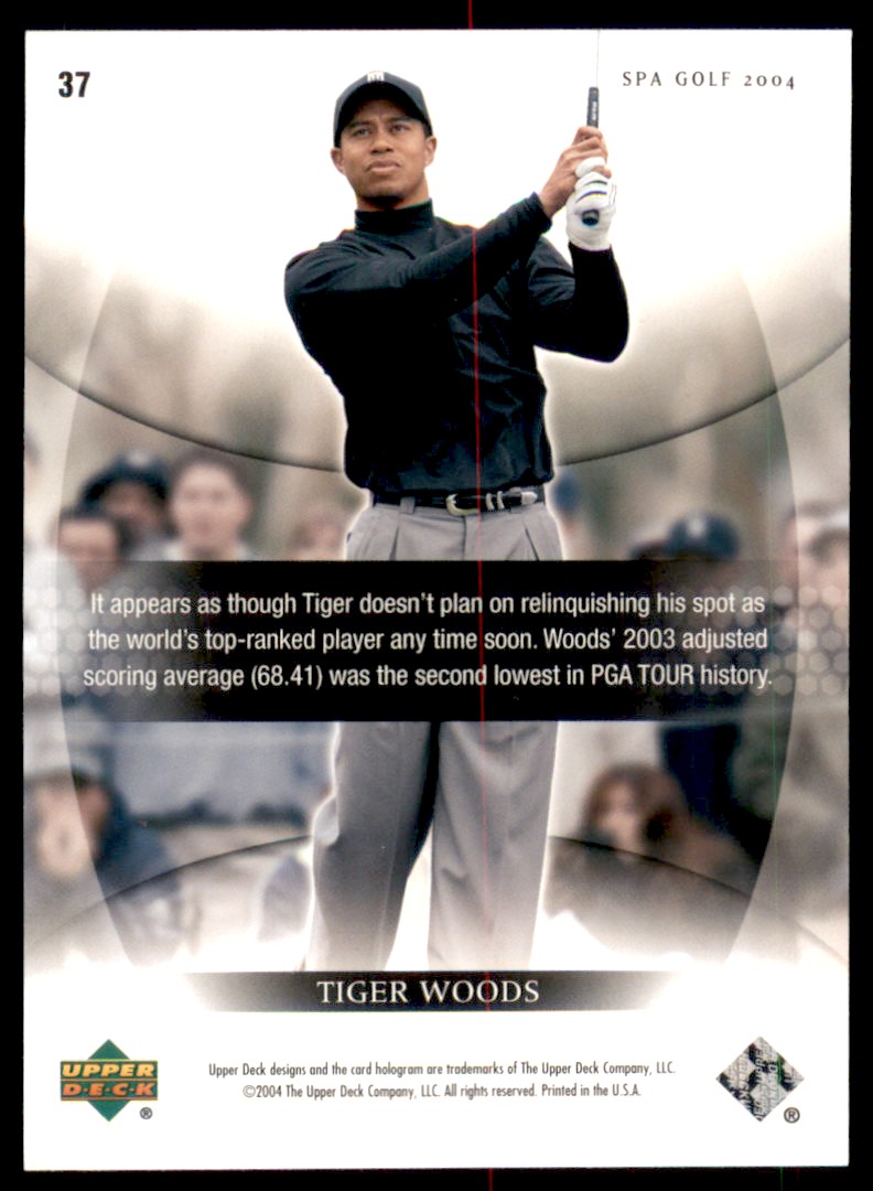 2004 Upper Deck SP Authentic Tiger Woods #37 card back image