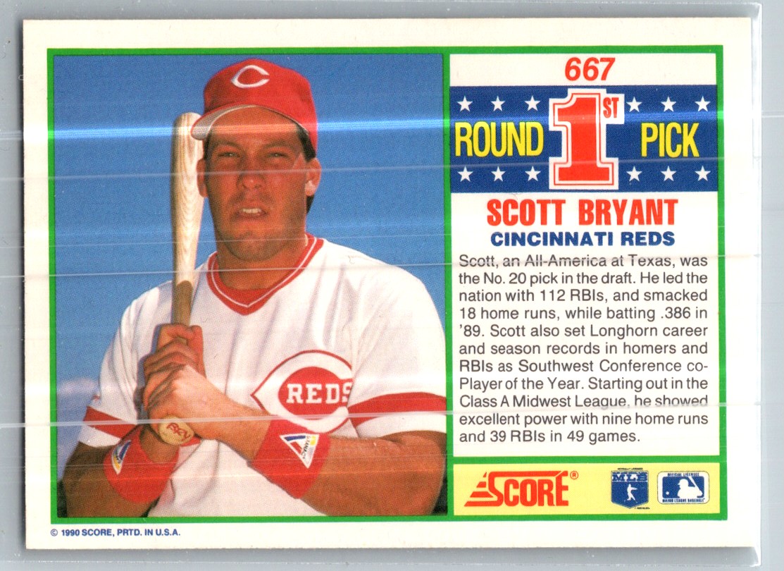 1990 Score Scott Bryant #667 card back image