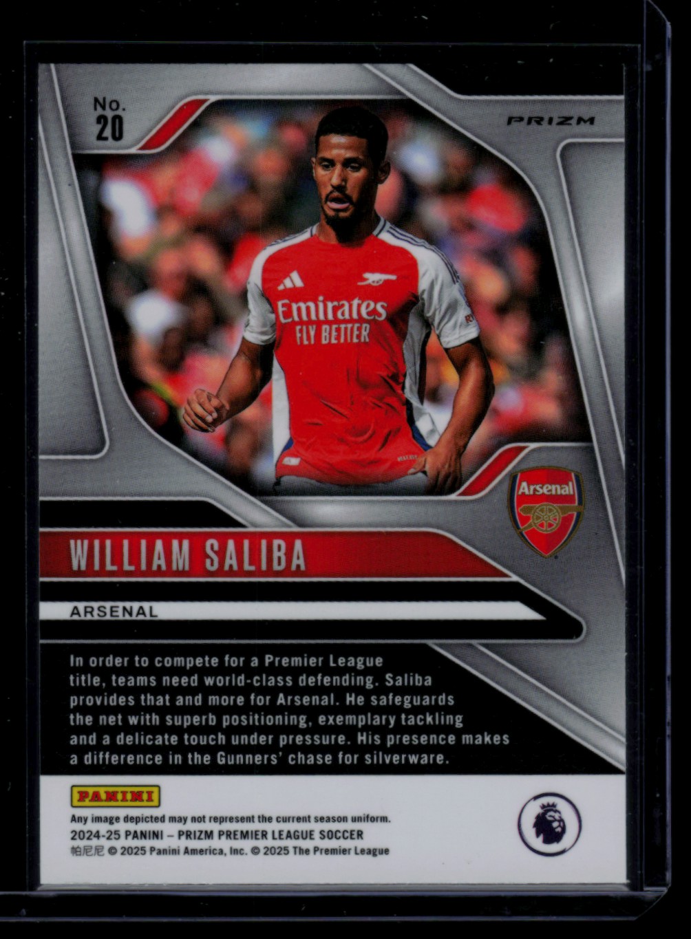 2024 Prizm Premier League Blue Mosaic WILLIAM SALIBA #20 card back image