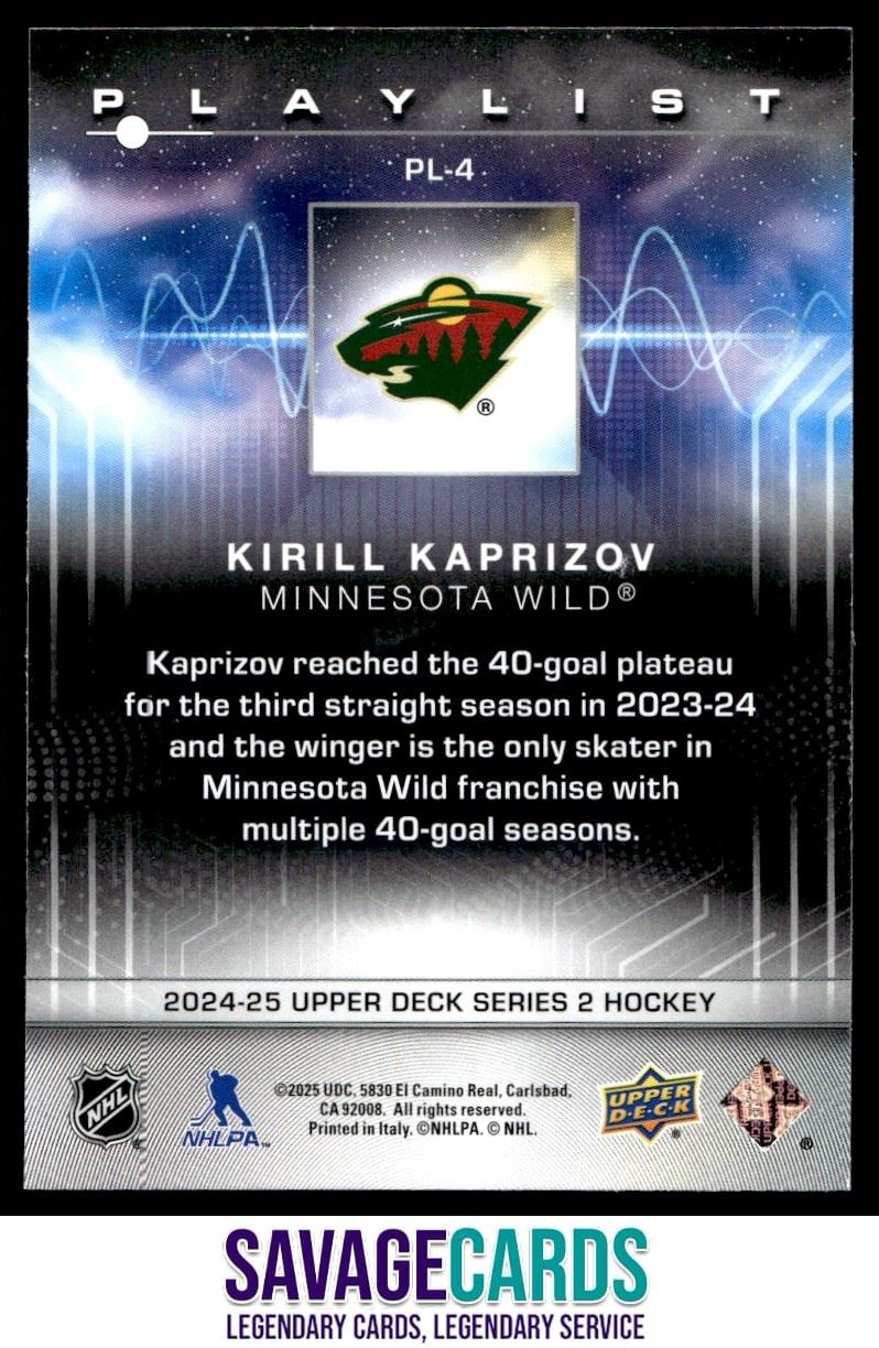 2024-25 Upper Deck Playlist Kirill Kaprizov #PL-4 Minnesota Wild