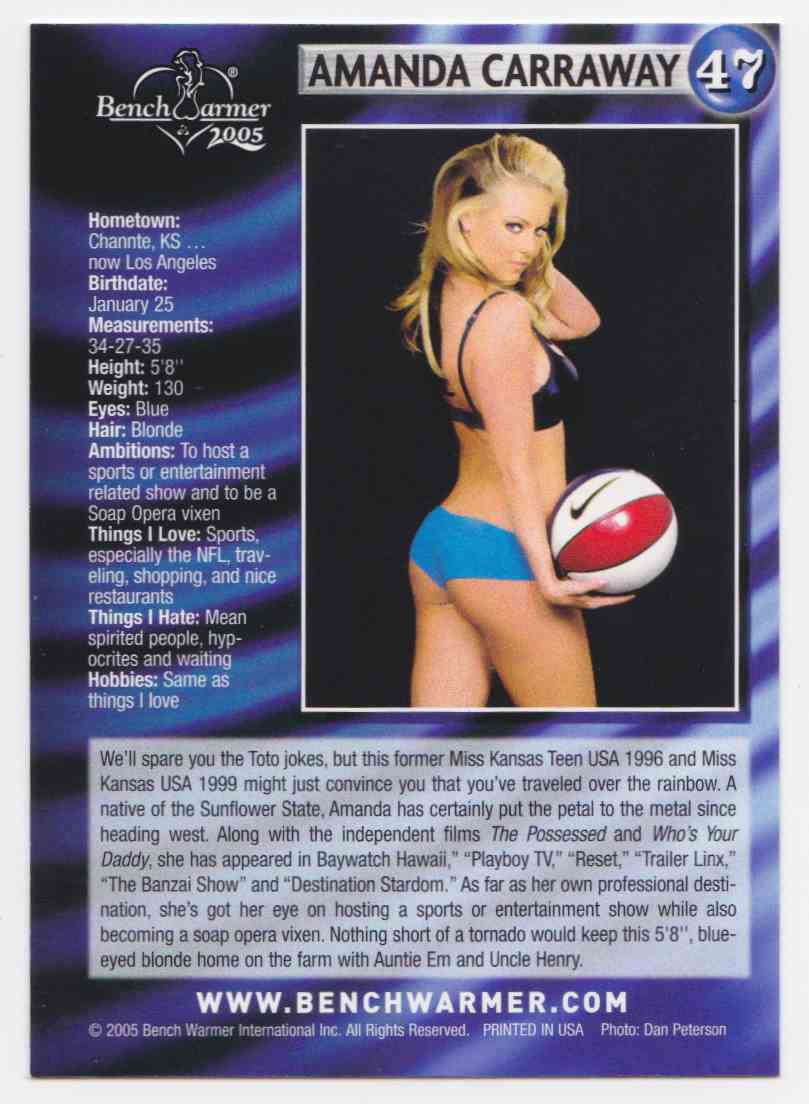 2005 Bench Warmer Base Amanda Carraway 47 on Kronozio