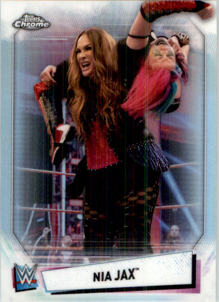 2021 Topps WWE Chrome Refractor Nia Jax #34 card front image