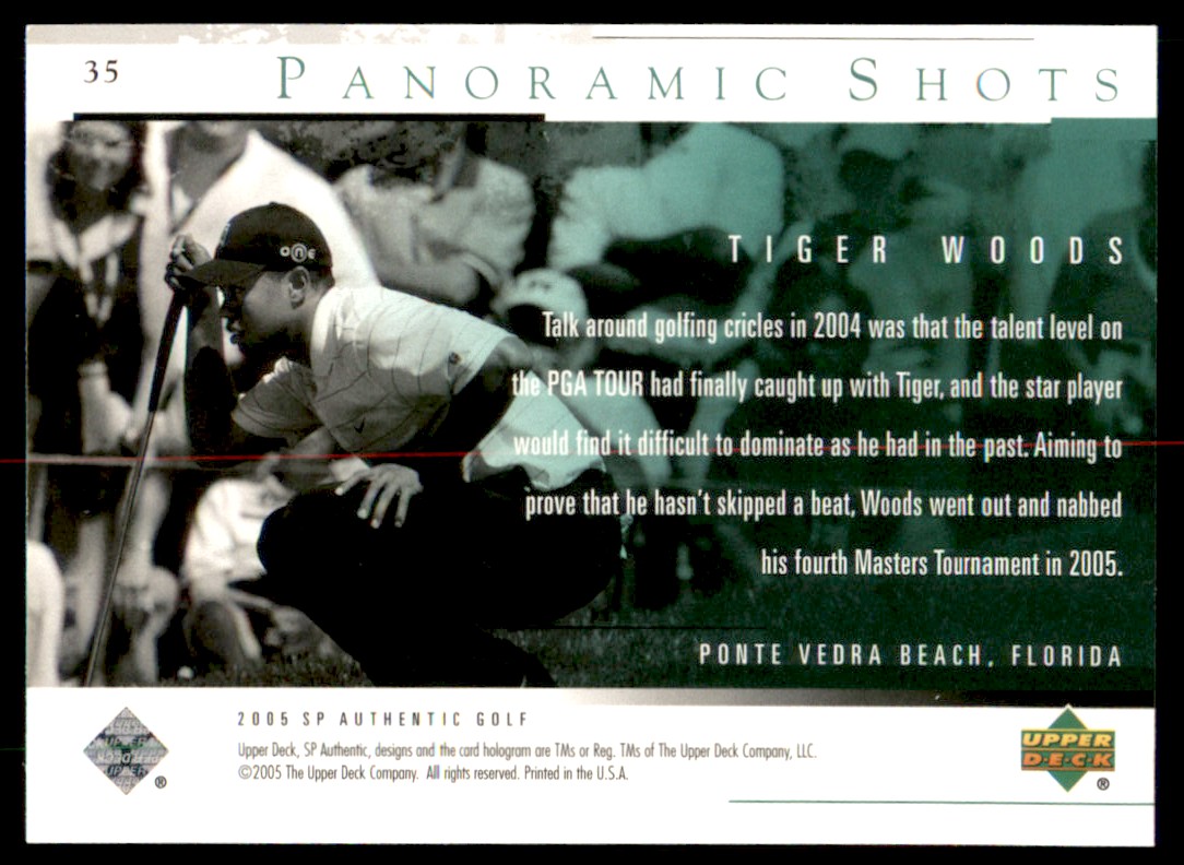 2005 Upper Deck Panoramic Shots Tiger Woods #35 card back image