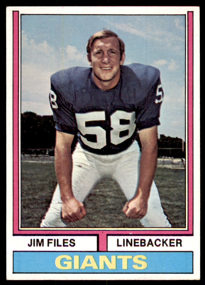 1974 Topps Jim Files Football Card New York Giants #394 | eBay