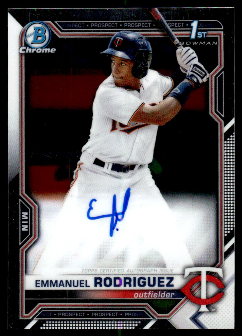 2021 Bowman Chrome Prospect Autographs 1ST Emmanuel Rodriguez Auto 