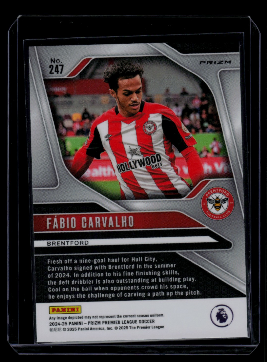 2024 Prizm Premier League Blue Mosaic FABIO CARVALHO #247 card back image