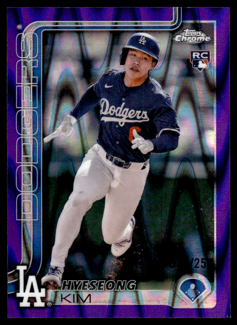 2025 Topps Chrome Purple Ray Wave Hyeseong Kim Rookie 039/250 Los